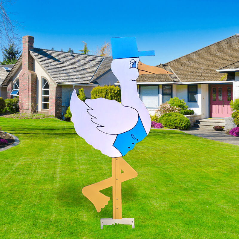 BABY GIRL STORK (6 Feet)-STYLE C | Stork And Birthday Lawn Sign Rental