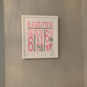 BABY ANNOUNCEMENT KEEPSAKE PICTURE FRAME