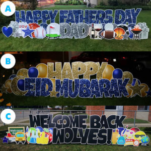 HOLIDAY SEASONAL LAWN LETTER THEMED PACKAGES