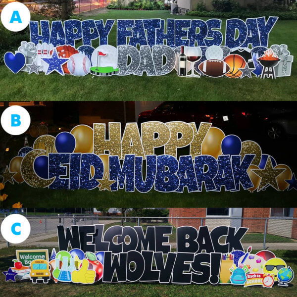 HOLIDAY SEASONAL LAWN LETTER THEMED PACKAGES